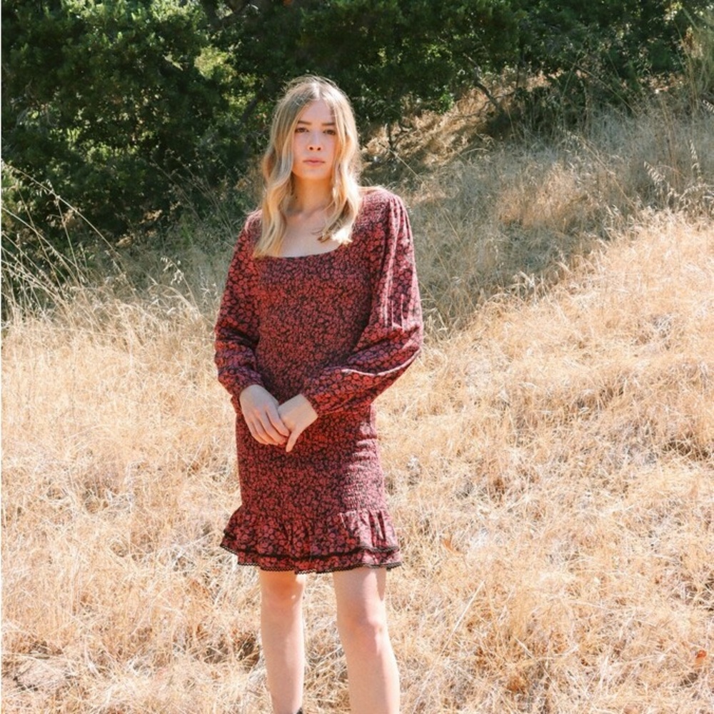 Lost + Wander Pick Me Sugar Almond Mini Dress Medium
